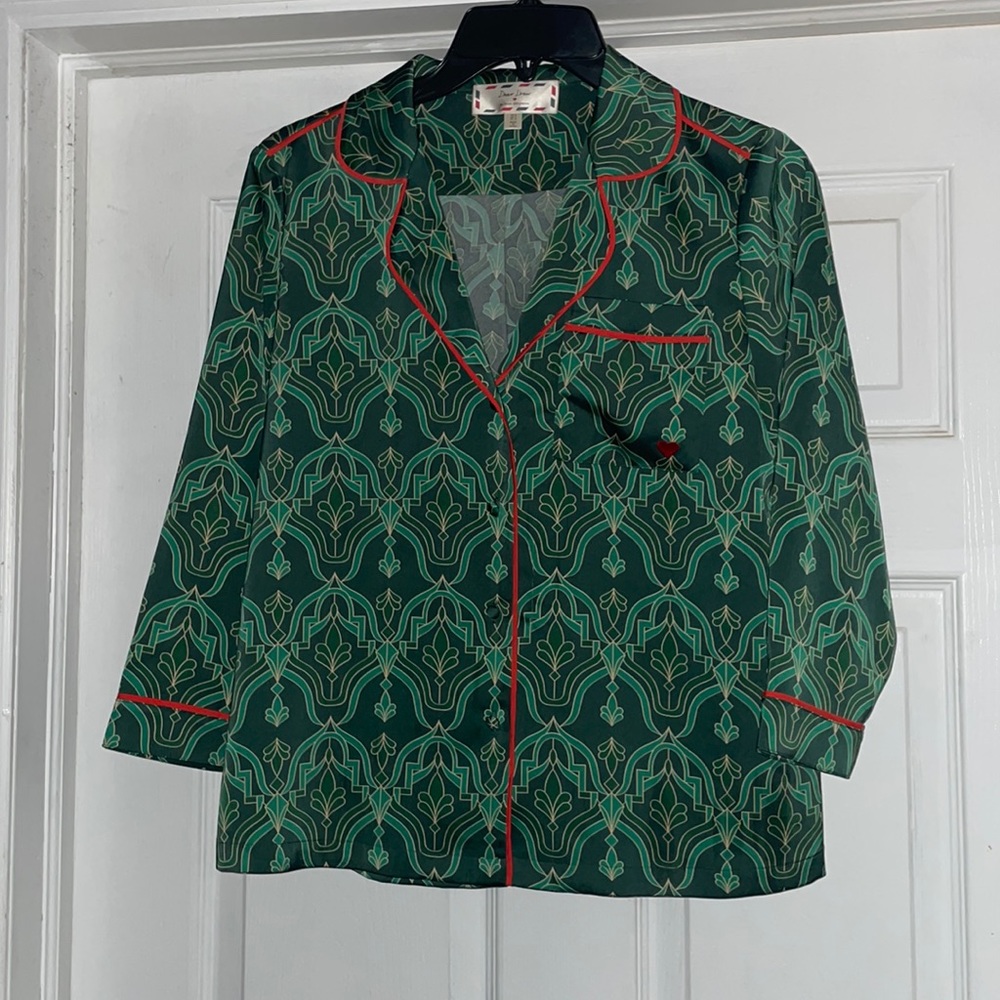 Silky Pajama-Style Top